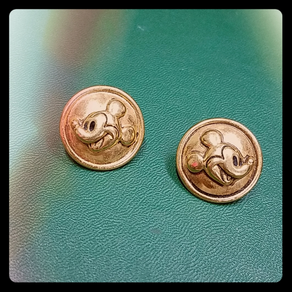 *Golden* Mickey Mouse Vintage Earrings